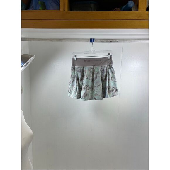 Lululemon Pace Rival Mid Rise Skirt in Plisse Bloom Multi Mauve Gray Size 4 - Picture 2 of 7